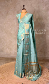 Blue soft semi tusser silk saree -PBRVT4D