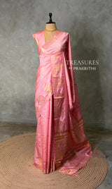 Pink soft semi tusser silk saree -PBRVT4B