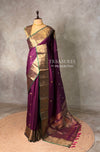 Deep wine and green silk saree -BSP30