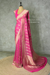 Dark Pink Banarasi Georgette Saree - PBRH1B