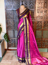 Magenta And purple Semi banarasi silksaree -PFAZ7