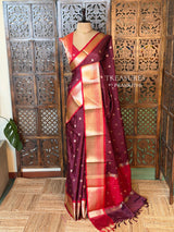 Maroon Semi banarasi silksaree -PFAZ12