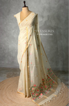 Sandal Chanderi silk cotton Jamdani woven saree- PBRJ25