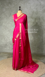 Rani Pink Semi mysore crepe Silk Saree - PBRMJ1E