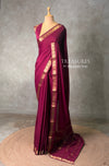 Grape wine mysore crepe Silk Saree - PBRMJ1J