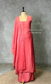 Peach Pure chanderi unstitched salwar set: PBRUS6