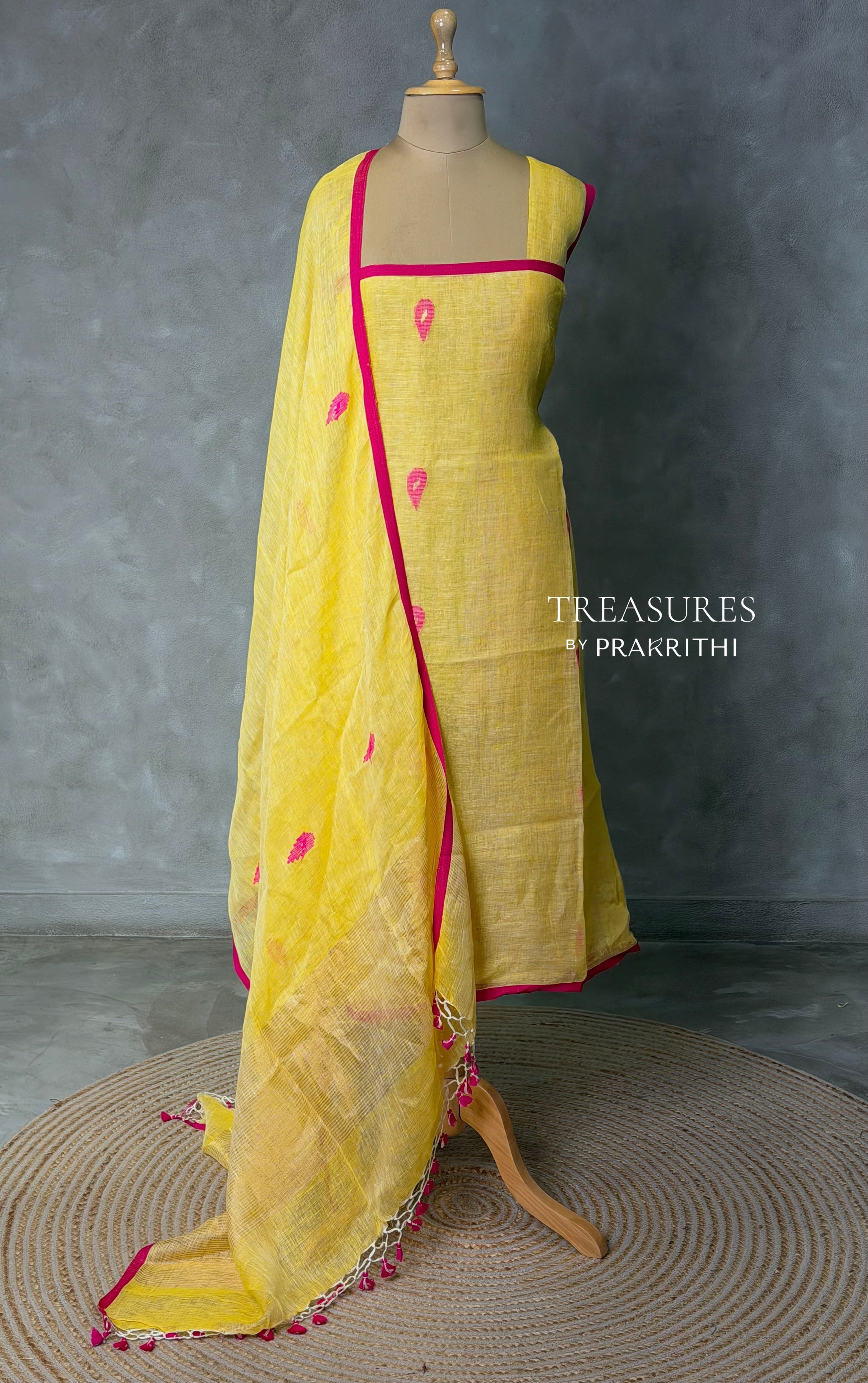 Linen unstitched salwar set: PBRUS16