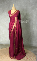 Deep Wine Semi mysore crepe Silk Saree - PBRMJ2H