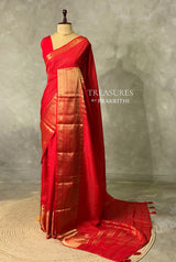 Red Pure Viscose Silk Saree - PBRATH3C