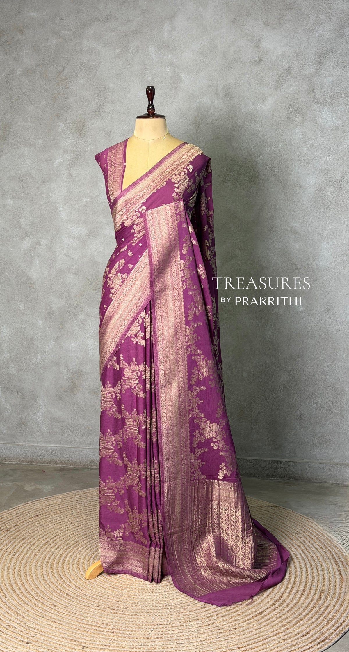 Dark Lavender Banarasi georgette Saree - PBRFA1F