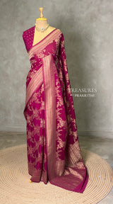 Wine Banarasi georgette Saree - PBRFA1G