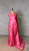 PeachishPink Banarasi Satin silk Saree - PBRMM2A