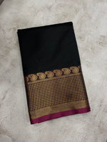 Black and Purple kanchipuram soft silk saree - PSSS26