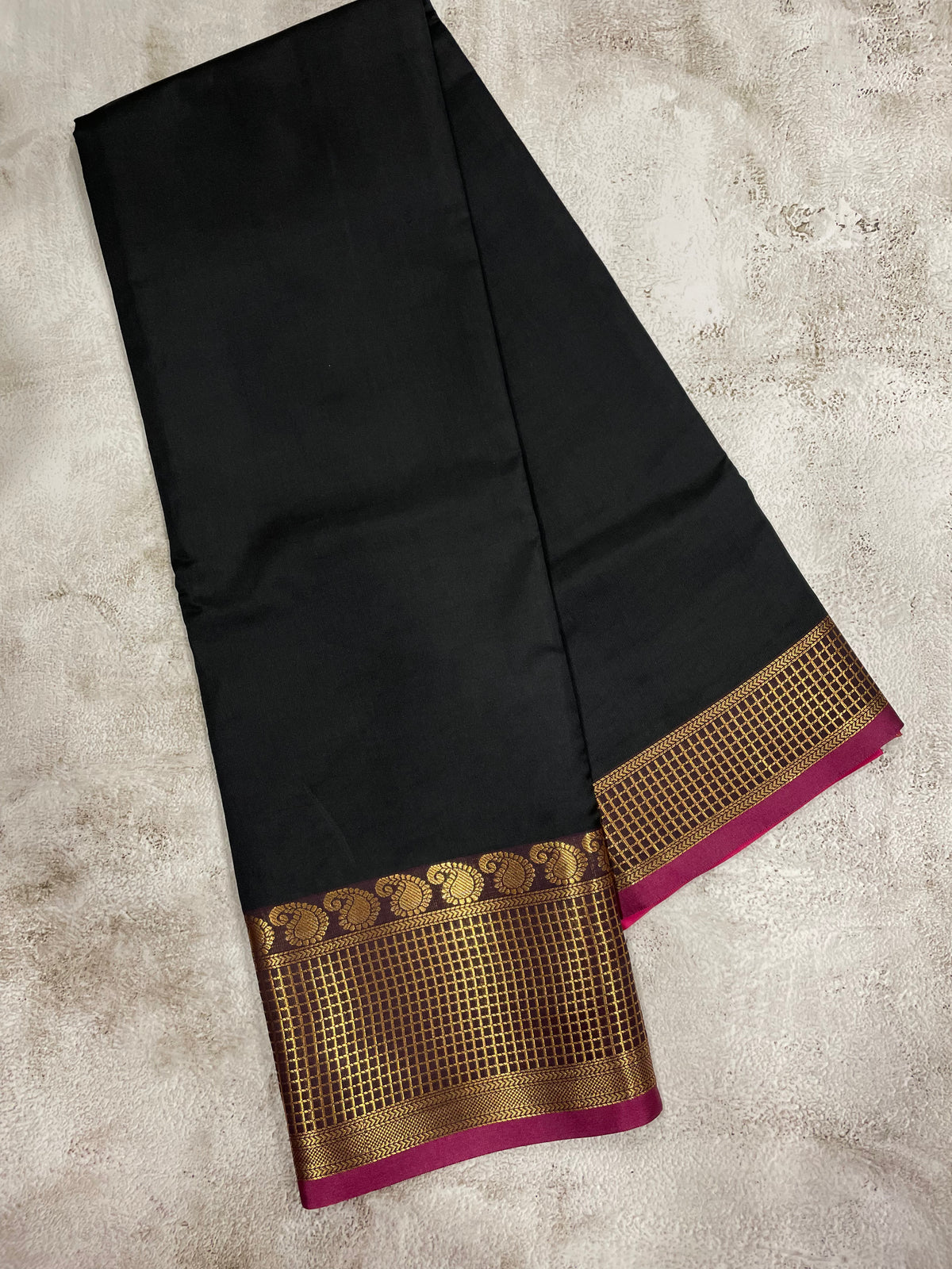 Black and Purple kanchipuram soft silk saree - PSSS26