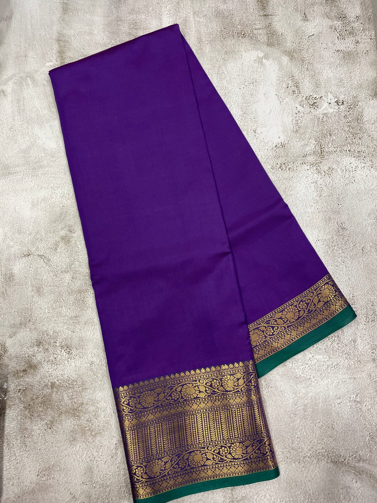 Violet and green kanchipuram soft silk saree - PSSS27