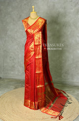 Maroon red semi banarasi silk saree- AISHN2B