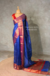 Royal blue semi banarasi silk saree- AISHN2G