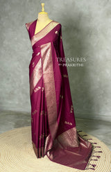 Deep wine Semi Tusser silk saree- PBRMM3I