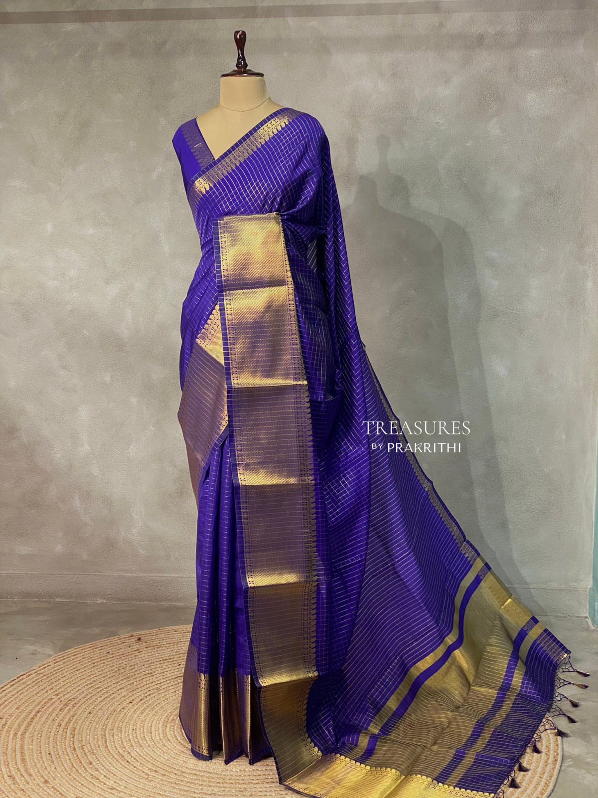 Bluish violet banarasi silksaree - AISHCK7-IH
