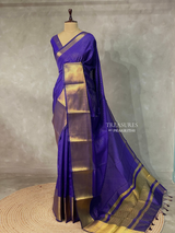 Bluish violet banarasi silksaree - IH123
