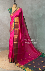 Rani Pink and Green semi kanchipuram soft silk saree - PSSN184