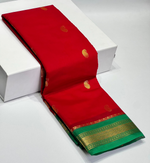 Red and Green Chanderi saree- PCS06