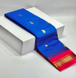 Blue and rani pink chanderi saree - PCS03