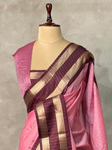 Pink Banarasi silk saree - PBRRP1