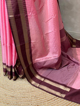 Pink Banarasi silk saree - PBRRP1