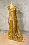 Deep Olive Green Semi Tusser silk saree- PBRMM4C