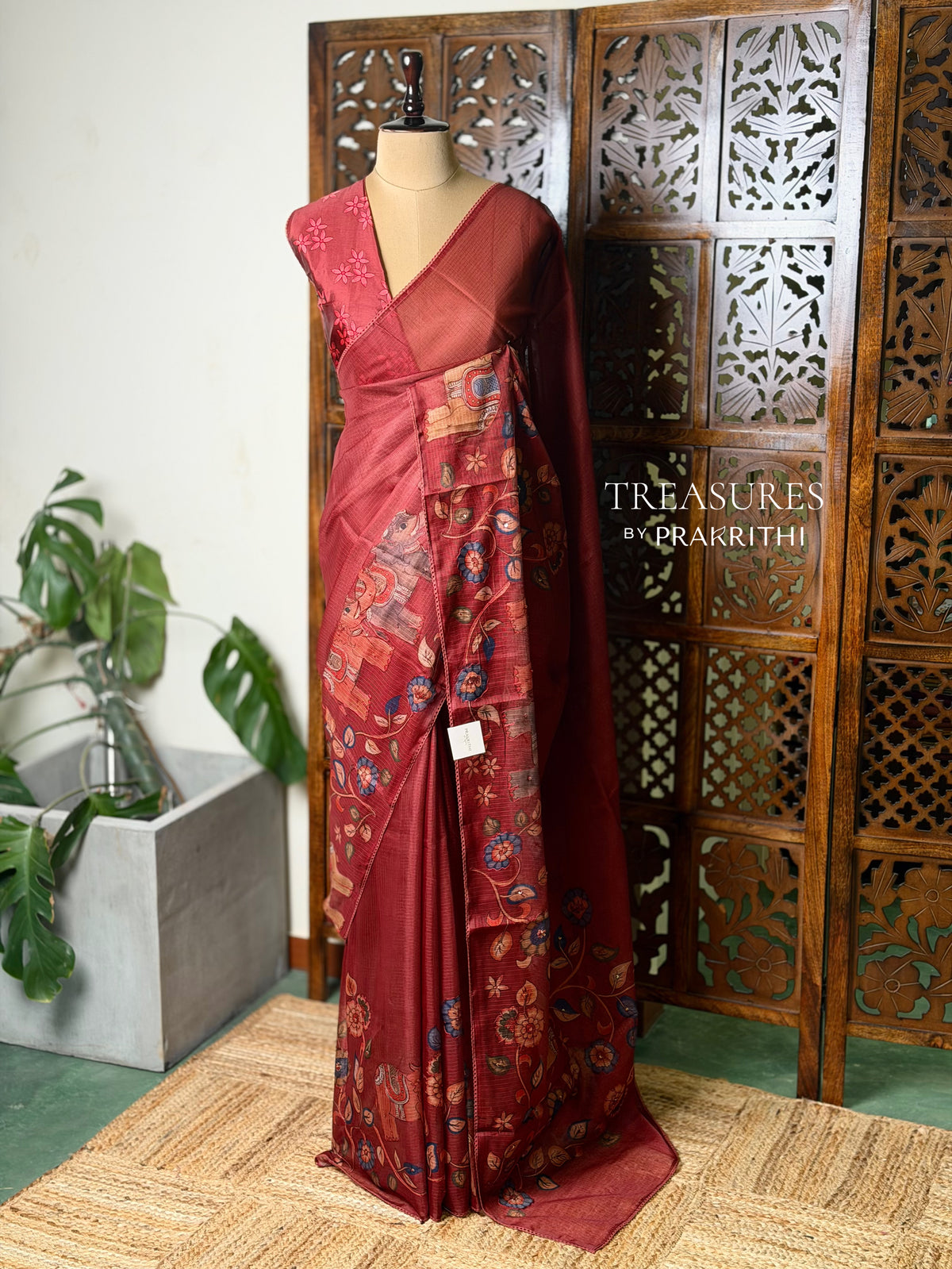 Maroon Soft kotta saree - PBR35A