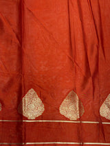 Rust orange crape silk saree - PBRNAK2