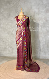 Deep wine Banarasi crape silk saree - PBRNAK3