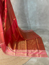 Red and pink Banarasi silk saree - PBRRP