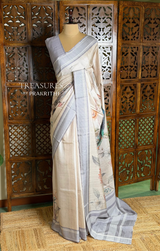 Sandal soft Tusser Silk saree- PBR33T10