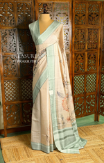 Sandal soft Tusser Silk saree- PBR33T14