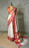 Offwhite and pink chanderi silk cotton saree -MPS47C