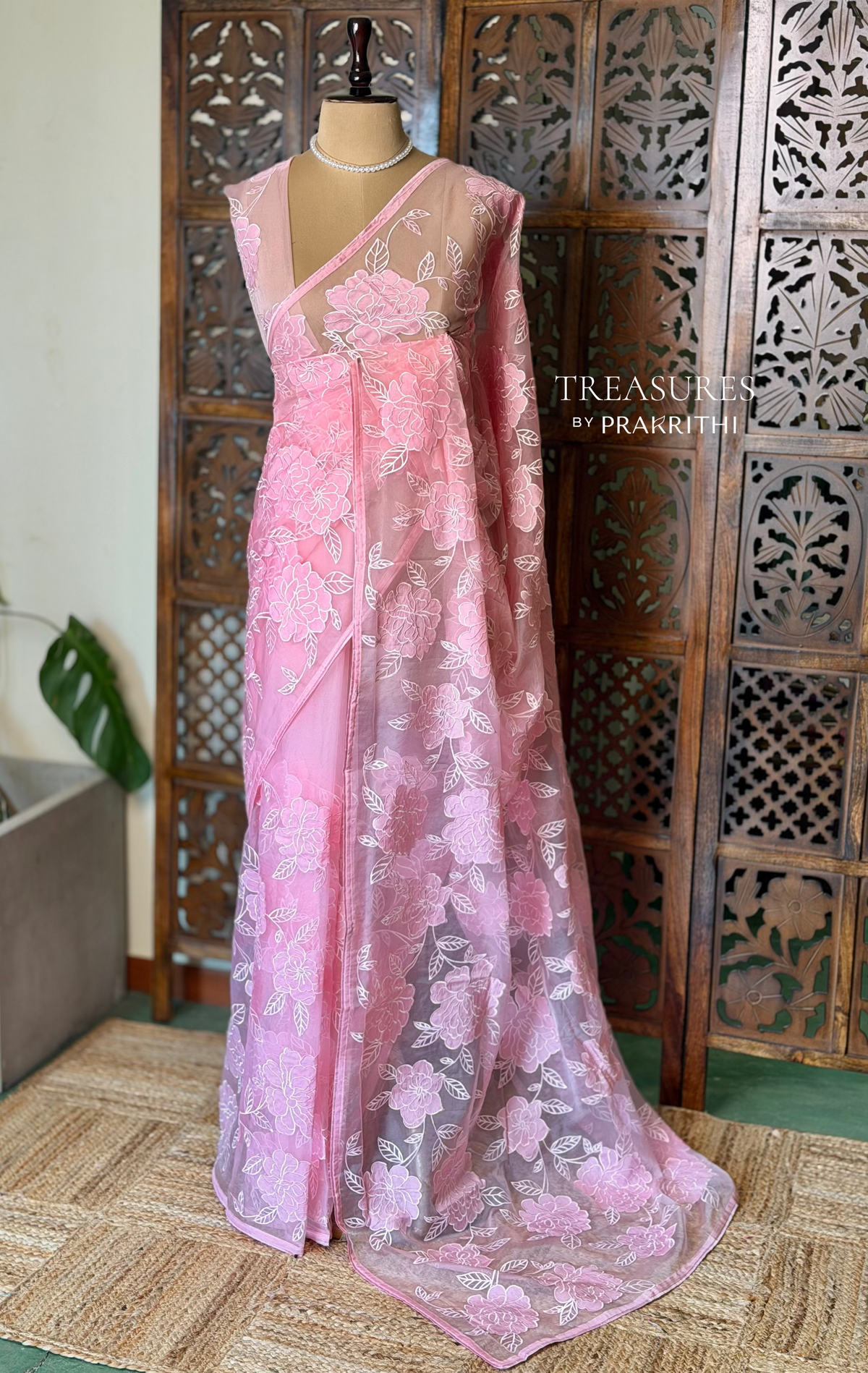 Pink Pure organza Silk saree- PBR37B