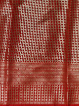Black and Red Silk saree - PBRZU7A