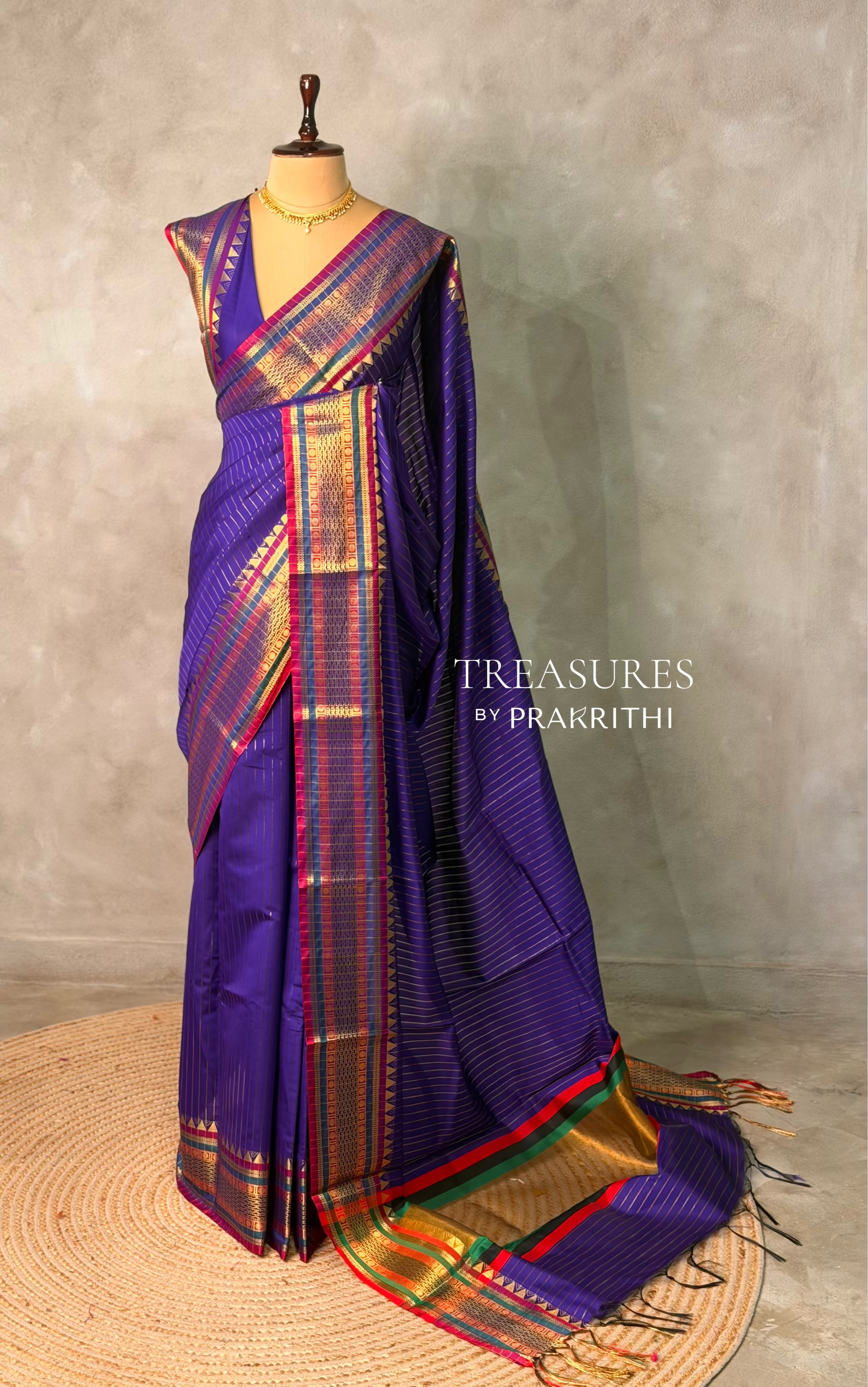 Violet Banarasi silk saree -IHAISH
