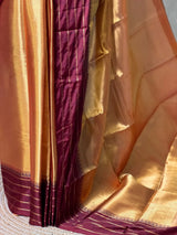Gold and maroon tissue banarasi Saree - PFAZ25A