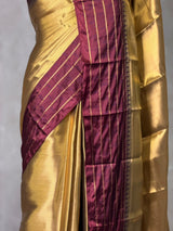 Gold and maroon tissue banarasi Saree - PFAZ25