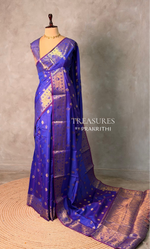 Bluish violet banarasi silk saree- GAL12A