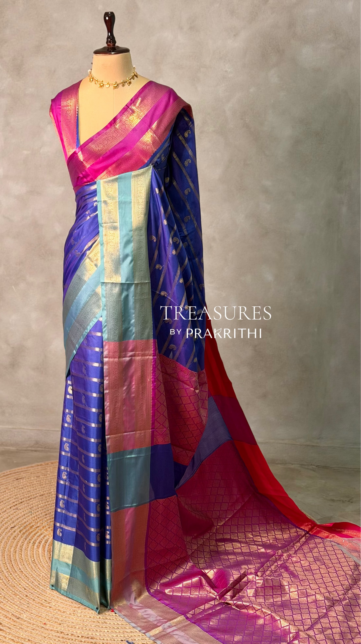 Blue banarasi silk saree- GAL14