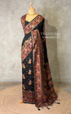Black Pashmina silk Saree - PBRMM7