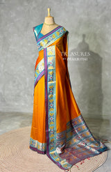 Mustard yellowpochampalli silk Saree - PBRKIV4F