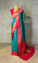 Aqua Blue silk Saree - PBRKIV5E