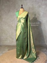 Pista Green Banarasi silk Saree - PBRATH7C