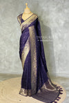 Dark blue Viscose Silk Saree - PBRATH8