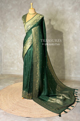 Dark Green Viscose Silk Saree - PBRATH8D